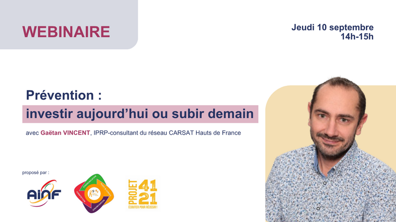 WEBINAIRE | Prévention : investir aujourd'hui ou subir demain
